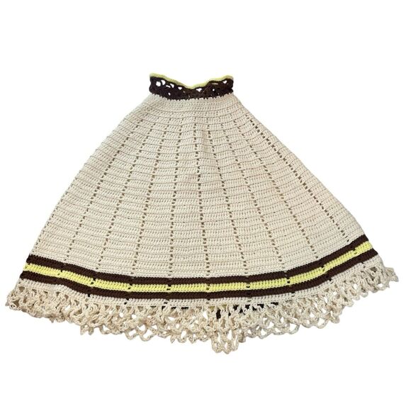 Vintage 1970s Boho Hand Knit Crochet Shawl Cape Hippie Grandma Core - Picture 7 of 16